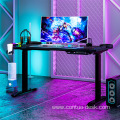 Electric Ergonomic Expandable Sit To Stand Gaming Table Pc Standup Desk With Led Lights Adjustable Height